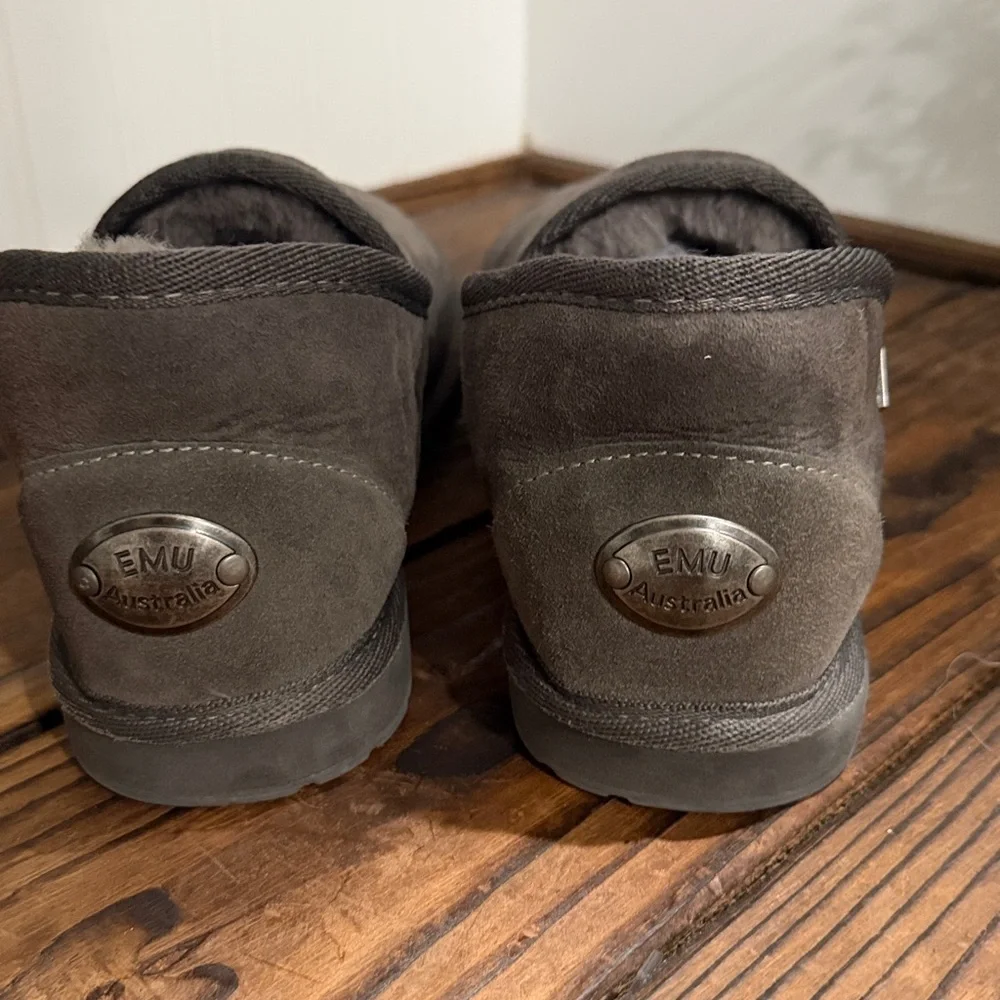 Emu Australia Platinum Ashford Sueded Leather and Wool Slip-On Shoes/Slippers